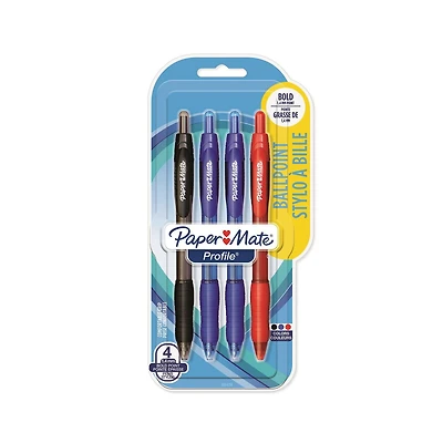 Paq. de 4 stylos Paper Mate, couleurs assorties