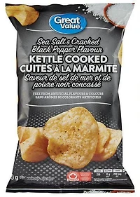 Great Value Sea Salt and Cracked Black Pepper Kettle Cooked Potato Chips