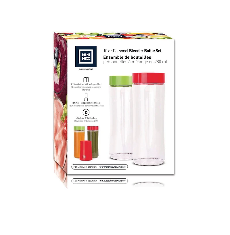EURO CUISINE GYM2 - BOUTEILLE 10 OZ AVEC COUVERCLE POUR MINI MIXX PERSONNEL BLENDER