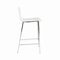 Clear Acrylic Stool with Chrome Leg – Tall Minimalist Stool with Transparent Seat, Footrest, Modern Design for Bars, Kitchens, and Contemporary Spaces