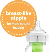 Dr. Brown's Natural Flow Anti-Colic Options+ Wide-Neck Baby Bottle, 4 x 9oz Bottles, Level 1 Nipple, 0m+