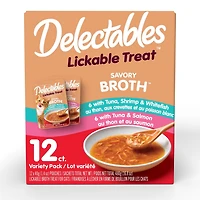 Delectables Lickable Treat Broth Variety 12 Pack for Cats