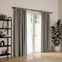 Umbra Midnight 3/4" Double Window Curtain Rod 42-120" Black