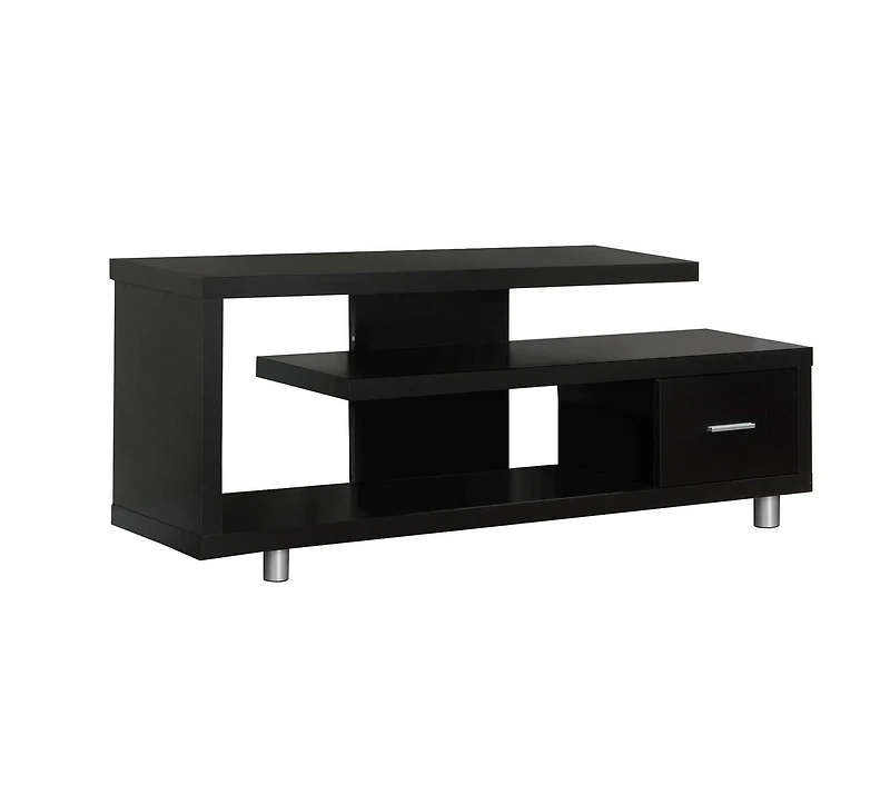 Monarch Specialties Meuble Tv, 60 Pouces, Console, Centre De Divertissement Média, Unite De Rangement, Salon, Chambre À Coucher, Stratifié, Brun, Contemporain, Moderne