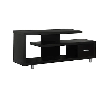 Monarch Specialties Meuble Tv, 60 Pouces, Console, Centre De Divertissement Média, Unite De Rangement, Salon, Chambre À Coucher, Stratifié, Brun, Contemporain, Moderne