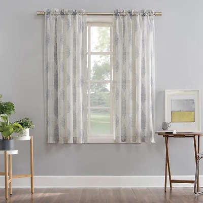 Mainstays Medallion Sheer Voile Window Curtains Panel Pair
