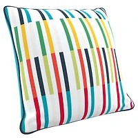 HOMETRENDS 16" x 16" Bright Stripes Outdoor Toss Cushion, Fade Resistant