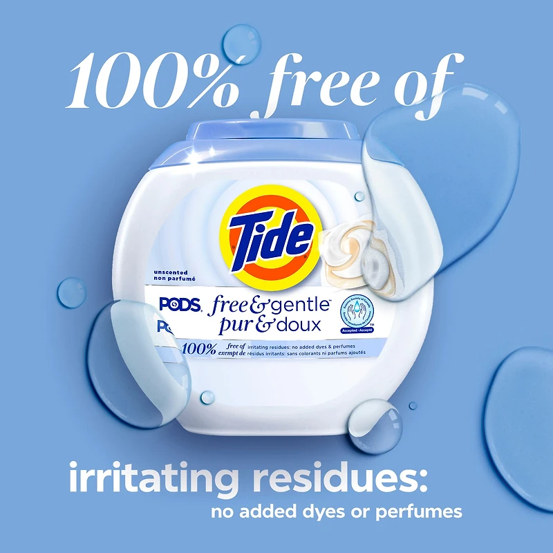 Tide Capsules Pur & Doux Détergent à Lessive Pacs de Savon, Tide Capsules Détergent à Lessive, Pacs de Détergent à Lessive, Détergent à Lessive en Capsules, 76 Unités