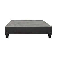 PRIMO Carter Upholstered Platform Bed Frame – Twin Size, Dark Grey Linen Look Fabric, No Box Spring Required, Durable Wood Slats – Bedroom Foundation