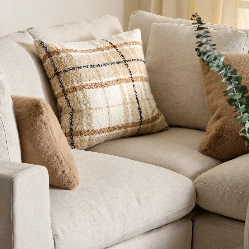 Bouclair Elsy Beige Decorative Throw Pillow 19x19 in