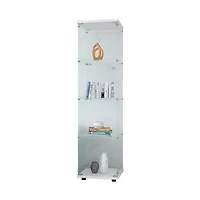 Noble House Glass Display Cabinet 4 Shelves with Door,white