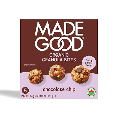 MadeGood Bouchées Granola Pépites de Chocolat 5 Sachets