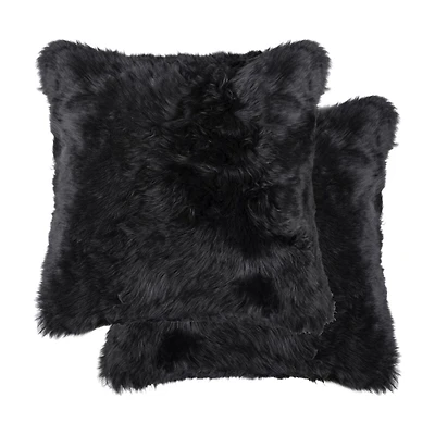H-Natural 2 Pack 100% New Zealand Sheepskin Pillow 18"X18"
