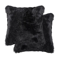 H-Natural 2 Pack 100% New Zealand Sheepskin Pillow 18"X18"