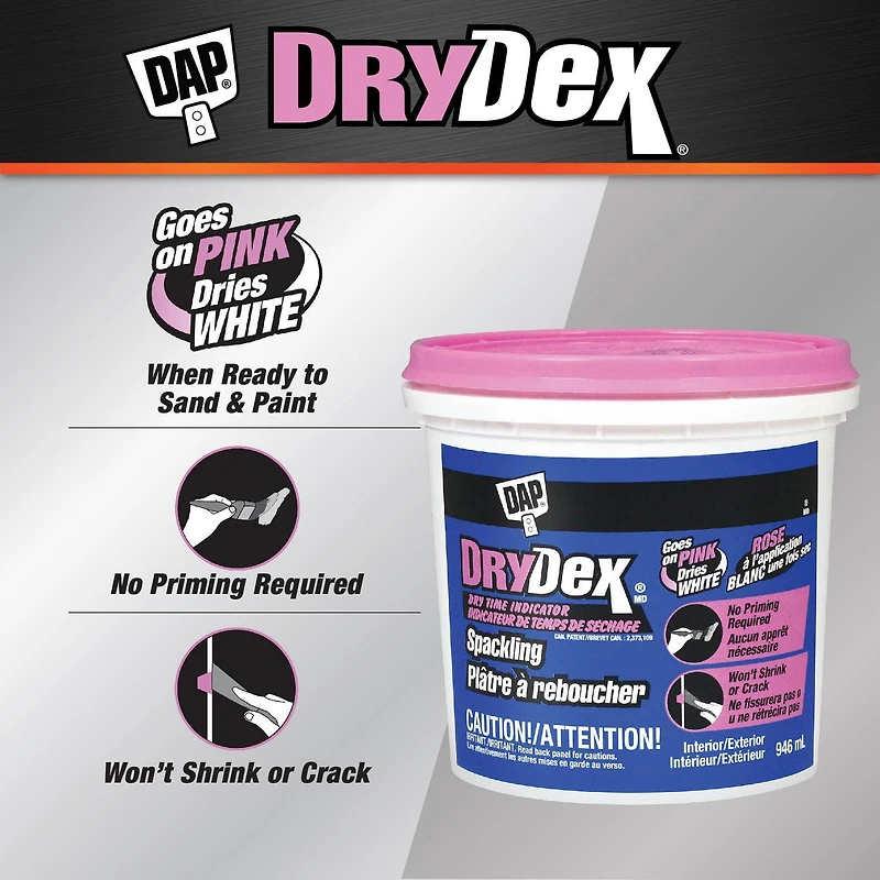 DAP DryDex Spackling with dry time indicator, 237ml, Pink