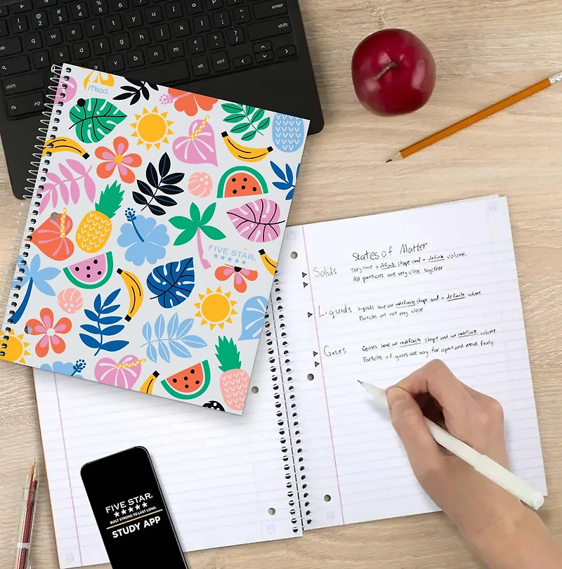 Five Star® 3 Subject Tropical Fruit Notebook