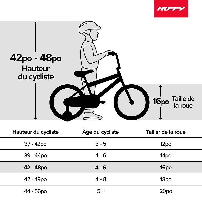 Spider-Man de Huffy, 16 pouces, vélo pour garçons avec roues d’entraînement, Bleu / Rouge