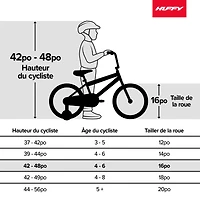 Spider-Man de Huffy, 16 pouces, vélo pour garçons avec roues d’entraînement, Bleu / Rouge