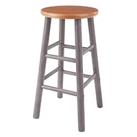 Huxton 2Pc Counter Stool Set Gray / Teak