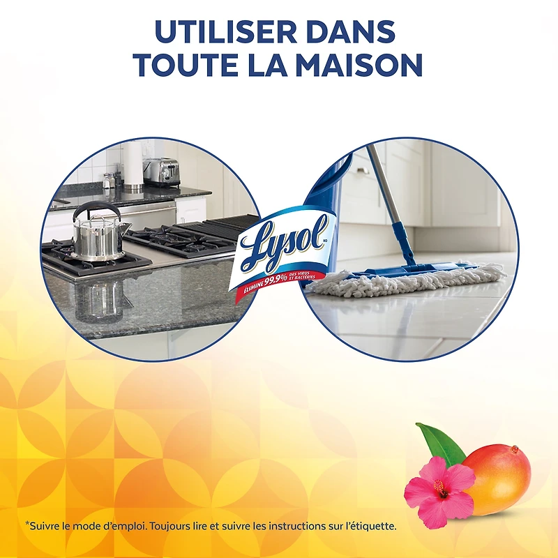 Lysol® Multi-Surface Cleaner, Pourable Disinfecting All-Purpose Cleaner for Floor & Hard Surfaces, Cuts Grease & Grime, Brand New Day ™ Mango & Hibiscus, 4.26 L