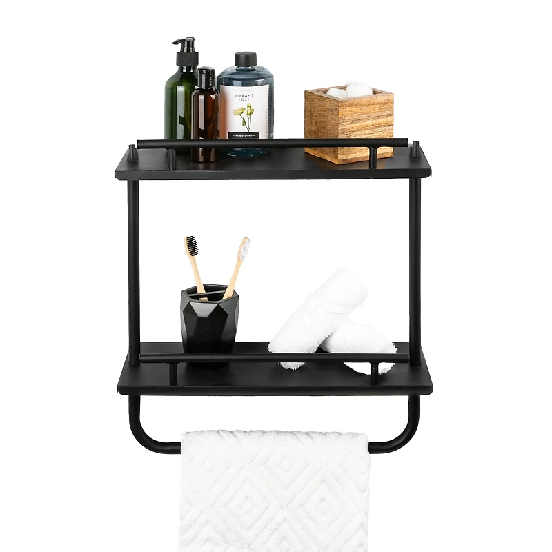 Era Soho Three Tier Wall Shelf, 16.14x29.76in, Matte Black