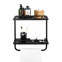 Era Soho Three Tier Wall Shelf, 16.14x29.76in, Matte Black