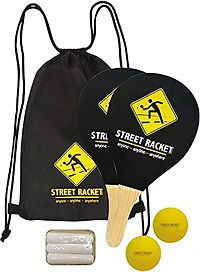 Ensemble de raquettes Street Racket 2 joueurs - Le jeu de raquette le plus polyvalent, amusant et facile pour intérieur et extérieur, sans filet, pour tous les âges