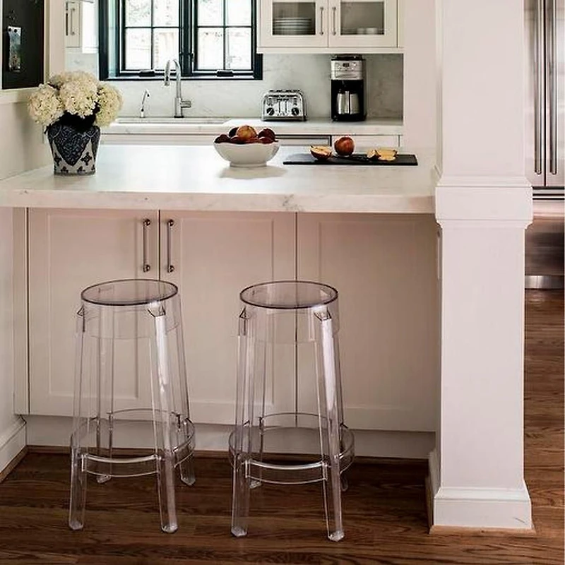 Heavenly Collection Clear Plastic Bar Stool SET OF 2