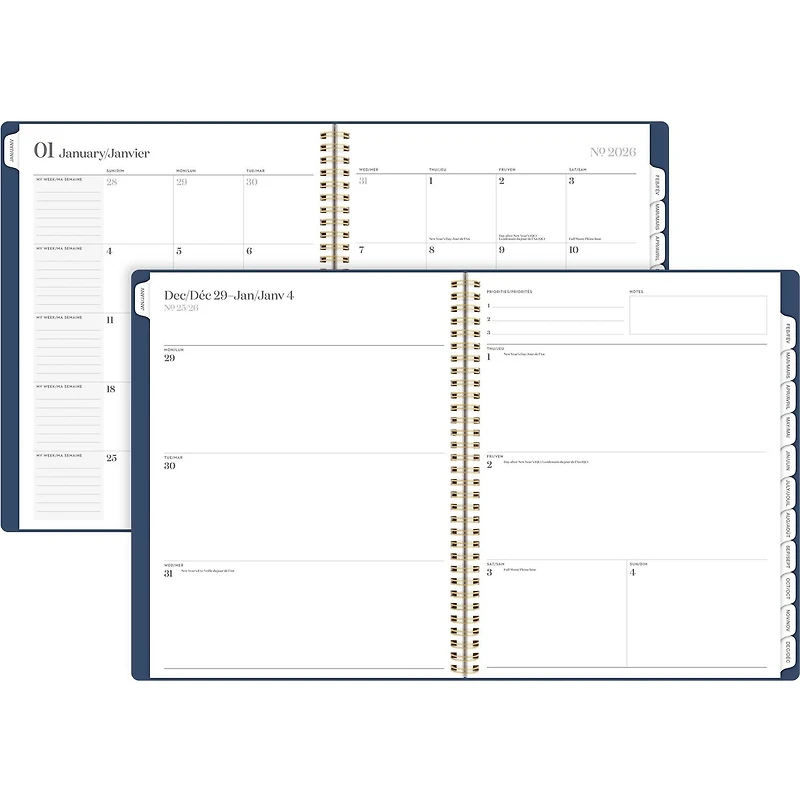 2026 Cambridge Workstyle Classic Navy Large Weekly Planner