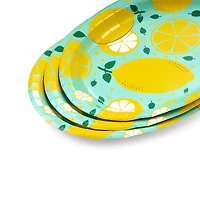 Way to Celebrate Assiettes ovales en carton, motif citron, lot de 8, été