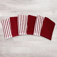 Hometrends Bar Mop Dish Cloth 6 pack, 100% Cotton, Red