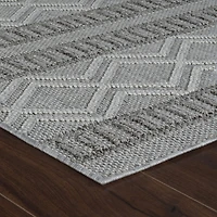 Rug Branch Hogar Abstract Indoor Outdoor Area Rug, Grey Beige, Modern - Living Room, Bedroom, Dining and Kitchen