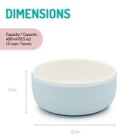 Melii Ceramic Bowl with Silicone Suction Seafoam