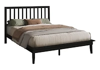 Monarch Specialties Bed, Platform Bed, Queen Size, Frame Only, Bedroom, Black Wood Frame, Black Wood Legs, Contemporary