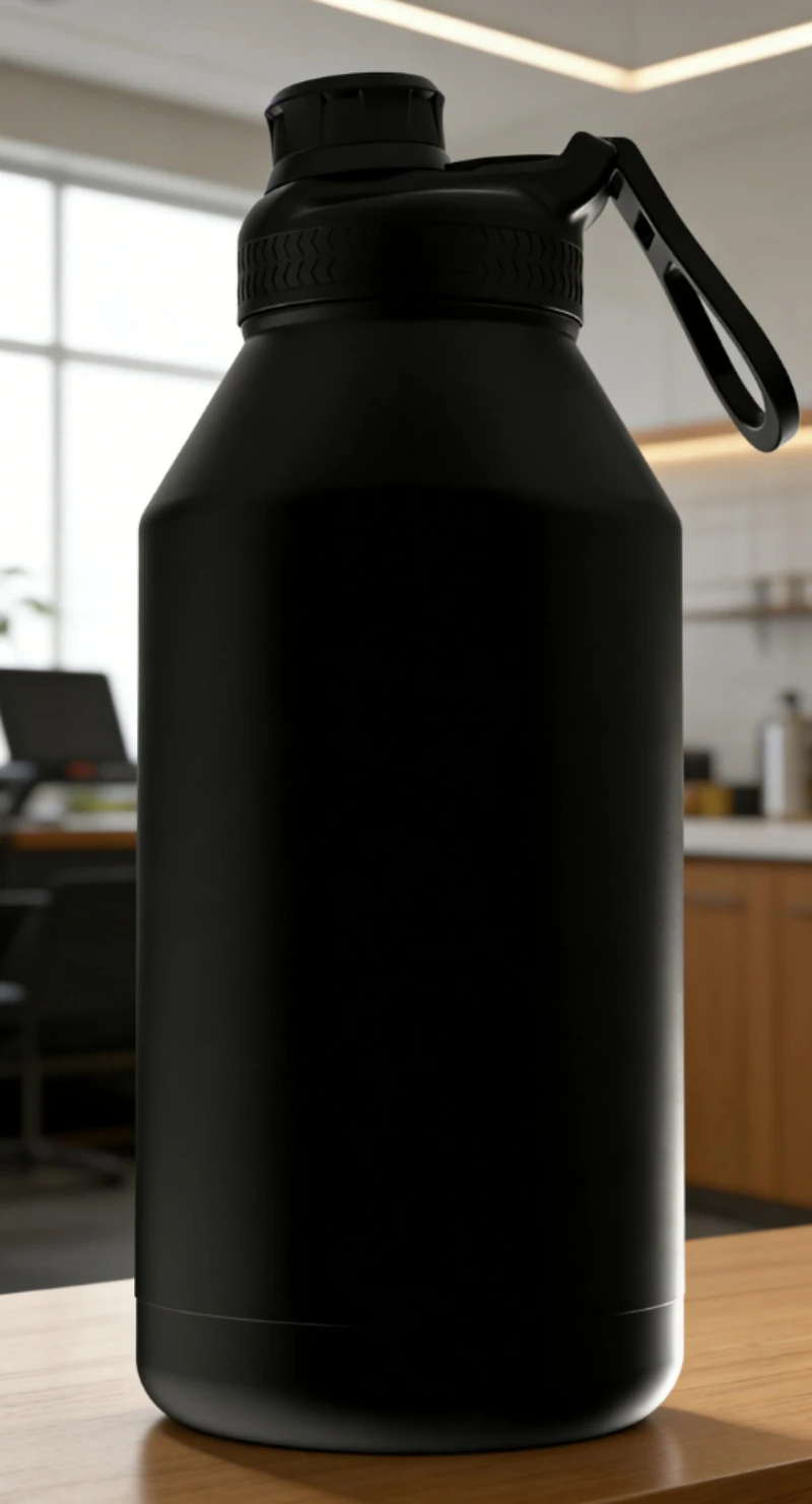 Mainstays 64 Oz Black Multi-Size Stainless Steel Tumbler SS304 inside + SS201 outside, PP,Silicone
