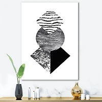 Designart Tropical Palm Leaf With Abstract Geometry Shapes I Canvas Wall Art