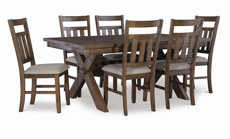 Padilla 7-Piece Dining Set, Brown