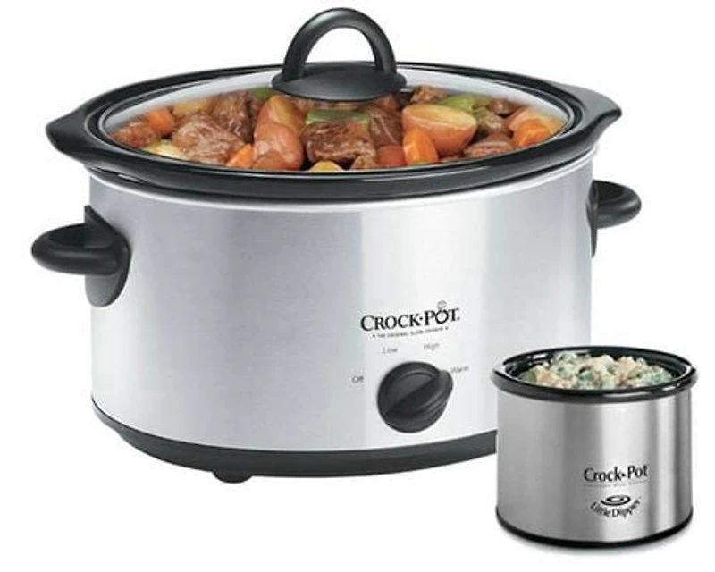 Mijoteuse Crockpot 7,6 l en acier inoxydable avec Little Dipper