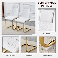 Noble House Modern style white PU dining chairs (4 per box) - featuring a mesh backrest design