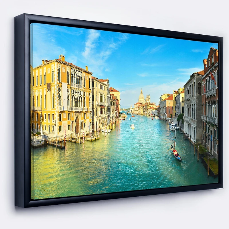 Design Art Vibrant Evening Venice Italy Framed Canvas Art Print
