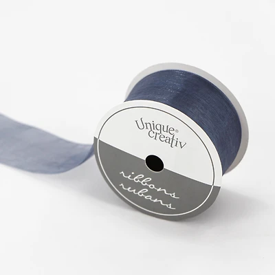 UNIQUE CREATIV, Ribbon, Organza, Grey, 38mm × 2.7m (1.5" × 9ft)