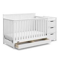 Graco Hadley 5-in-1 Convertible Baby Crib and Changer with Drawer, White