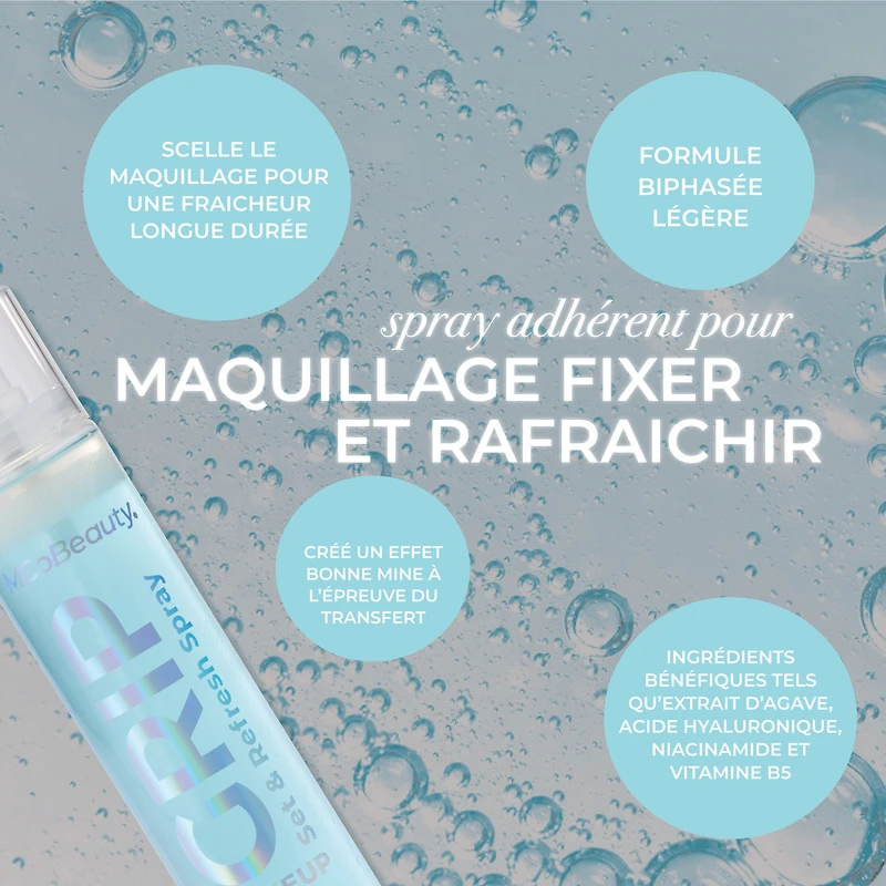 MCoBeauty - Vaporisateur Grip Fixateur & Rafraîchissant pour Maquillage