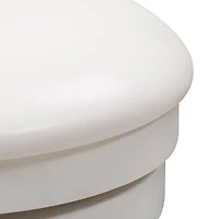 CorLiving Wesley Solid Wood Swivel Bar Height Indoor Barstools with Faux Leather Upholstered Padded Seats and Backs, White (Set of 2)