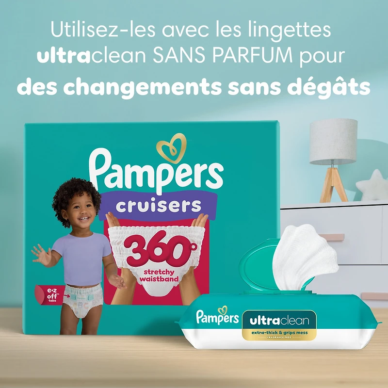 Pampers Diapers - Cruisers 360° - Size 4, 21 Count, up to 100% Leakproof Fit, Designed for Active Babies, Pull On Diaper, EZ Off Tabs Designed for Easy Changes