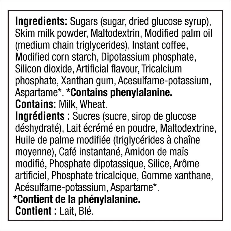 Mélange Instantané Pour Café Latte Glacé Aux Noisettes Avec Mousse, 6 Sachets