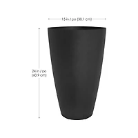 TierraVerde Madison Jardinière Lisse Noire 24"H