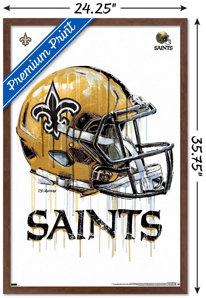 NFL New Orleans Saints - Drip Helmet 20 Wall Poster