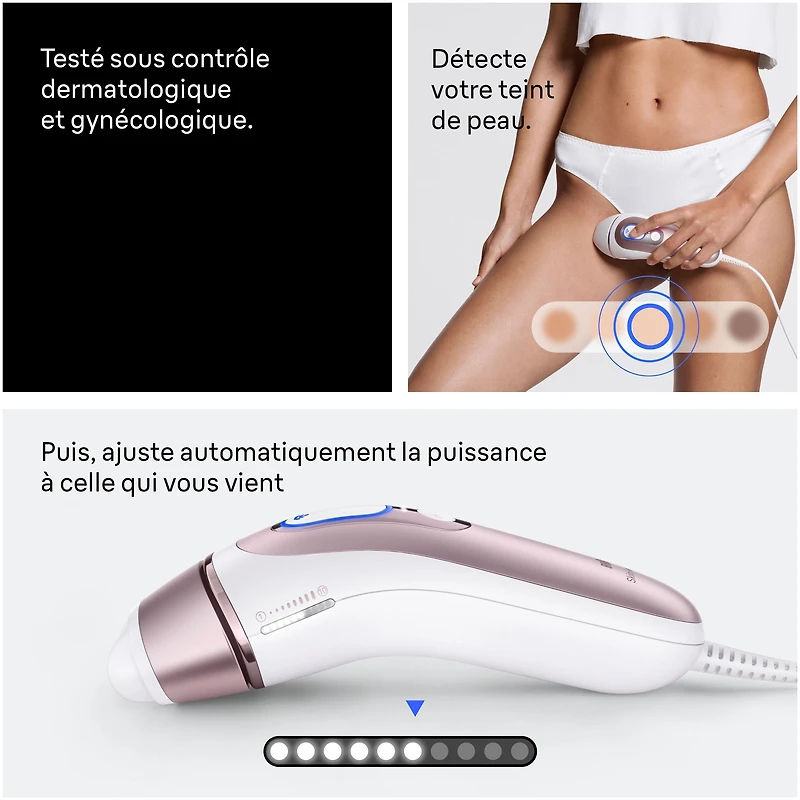 Braun Skin i-Expert Smart IPL PL7243 at Home Laser Hair Removal for Women and Men with App, Premium Pouch, 3 heads, Venus Razor