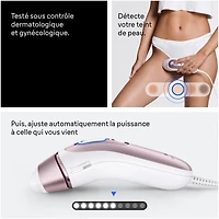 Braun Skin i-Expert Smart IPL PL7243 at Home Laser Hair Removal for Women and Men with App, Premium Pouch, 3 heads, Venus Razor